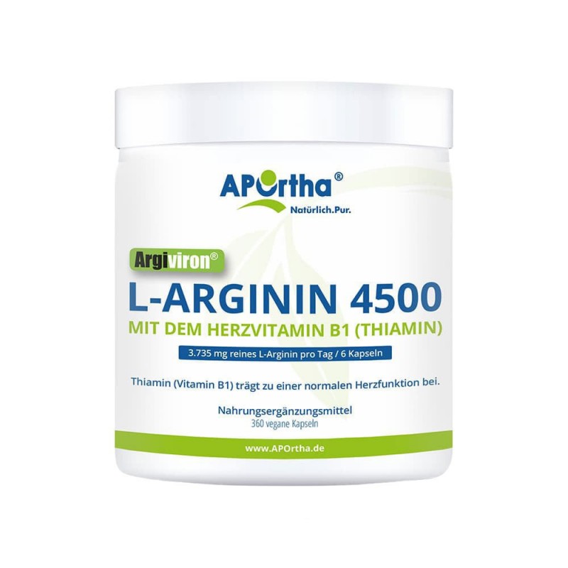 Argiviron® L-Arginin 4500 + Vitamin B1 - 360 vegane Kapseln